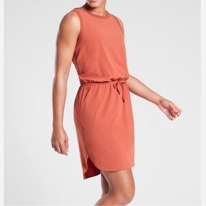 Athleta Rincon Terracotta Sleeveless Dress small red orange athletic